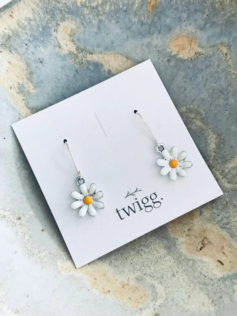 Twigg Isabella Silver Daisy Earrings
