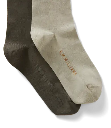 RMW Longhorn Wool Blend Sock - 2 Pack - Eucalypt/Taupe