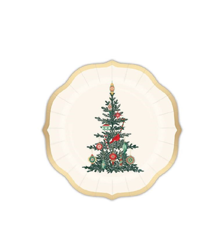 Punch Studio - Tree 8 Pkt - Christmas Paper dessert plates