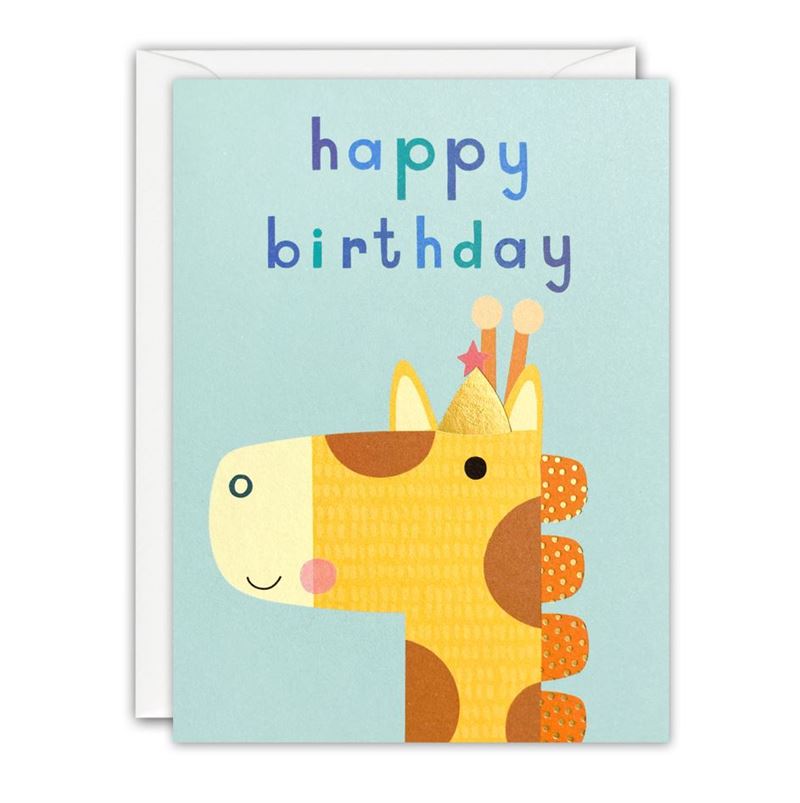 James Ellis - Giraffe Happy Birthday - Mini Birthday Card