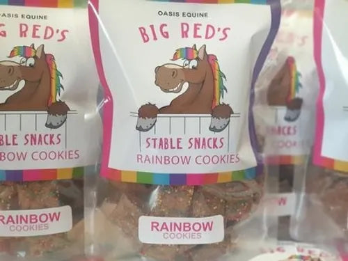 Big Red Stable Snacks 400g - Rainbow Cookies Bag
