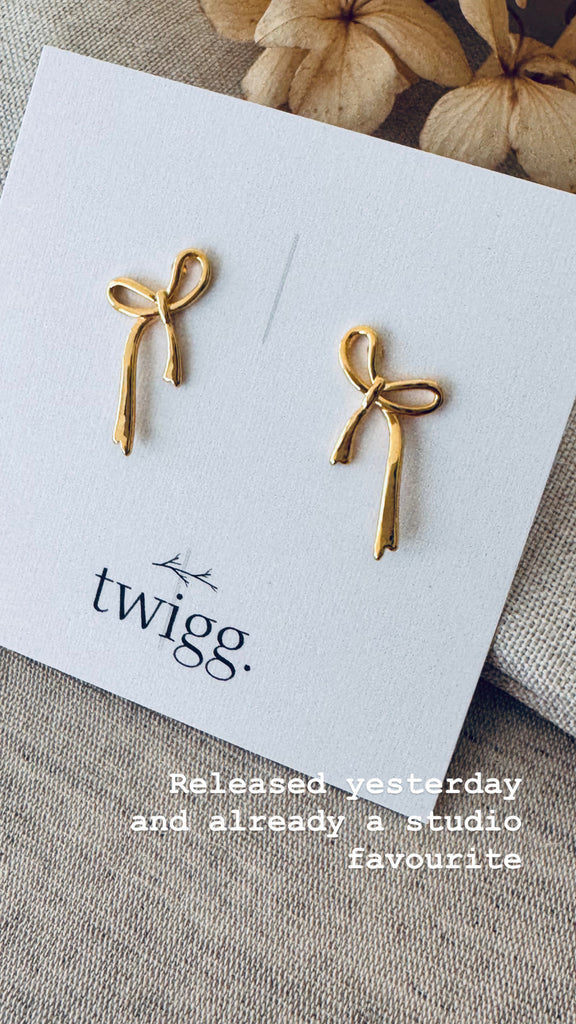 Twigg Long Bow Stud Earrings