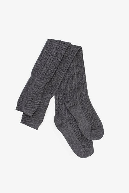 Antler Over The Knee Sock - Cable Grey