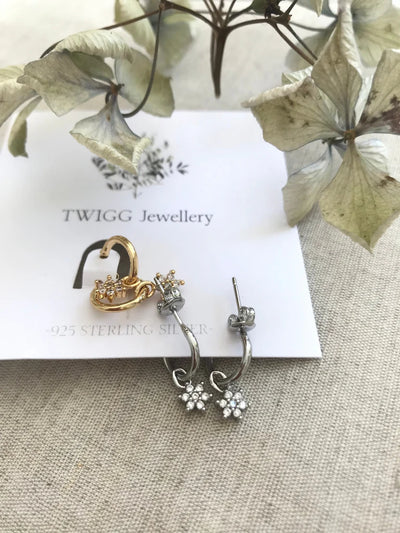 Twigg Petite Daisy Stud Hoops Earrings