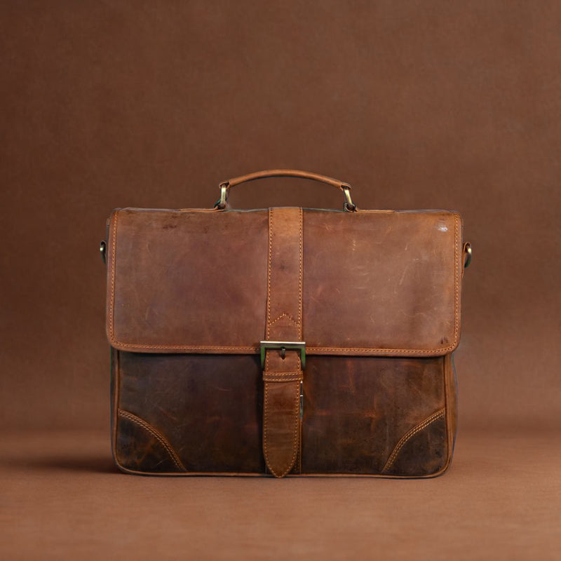 Baron Backroad NZ Stockman Leather Messenger Bag