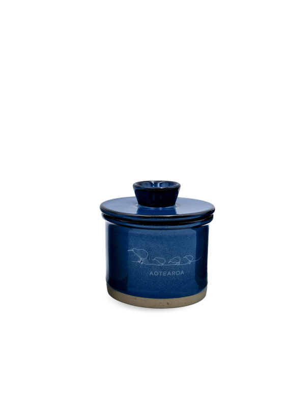 Moana Rd Glazed Ceramic Butter Bell - Miriama Grace-Smith- Navy