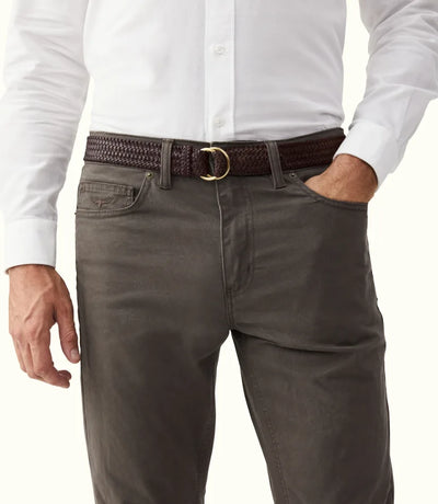 RMW 1.5 inch Plaited O Ring Belt - Brown