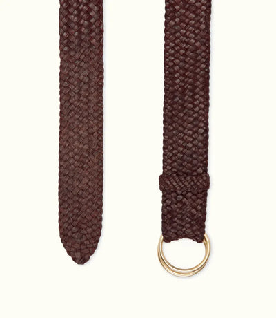 RMW 1.5 inch Plaited O Ring Belt - Brown