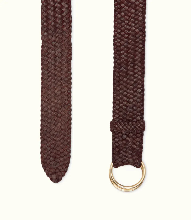 RMW 1.5 inch Plaited O Ring Belt - Brown