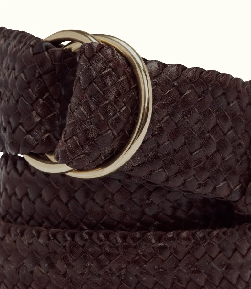 RMW 1.5 inch Plaited O Ring Belt - Brown