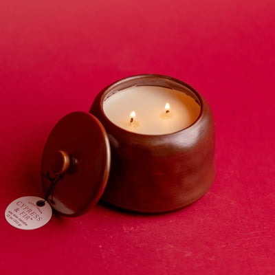 Cypress & Fir Bronzed Glazed Ceramic Jar Candle 311g