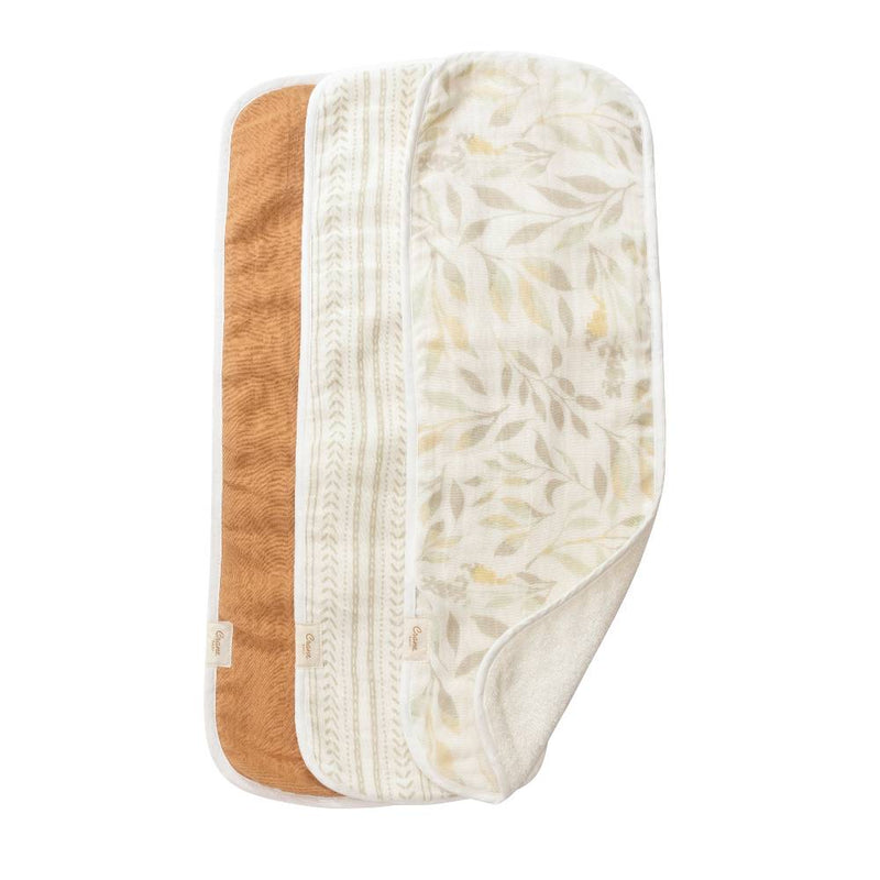 Crane Baby Burp Cloths - 3 Pack - Willow Prints/Solid