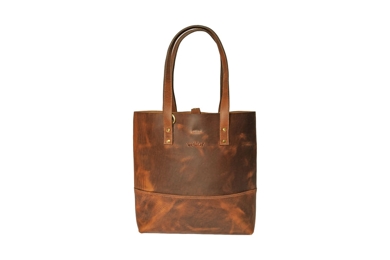 Camden Leather Tote - Whiskey