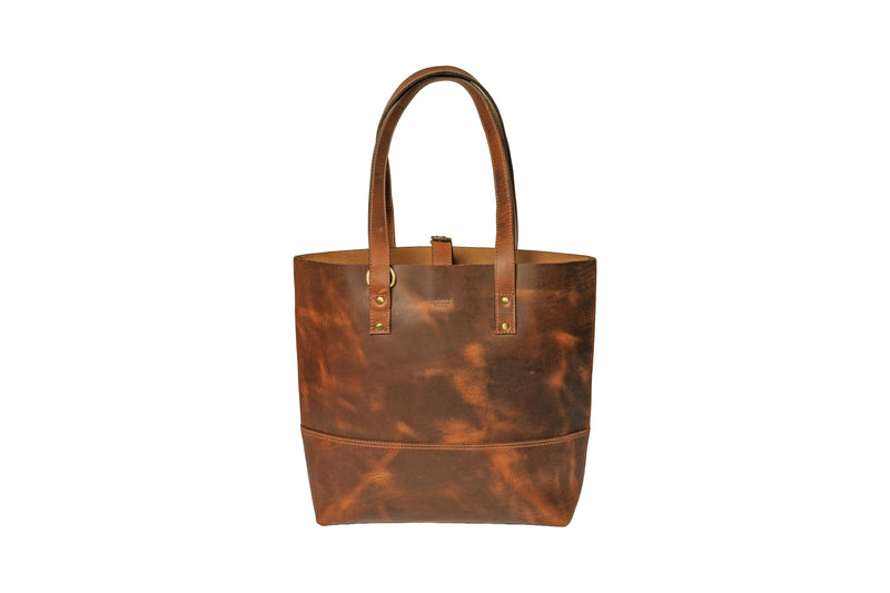 Camden Leather Tote - Whiskey