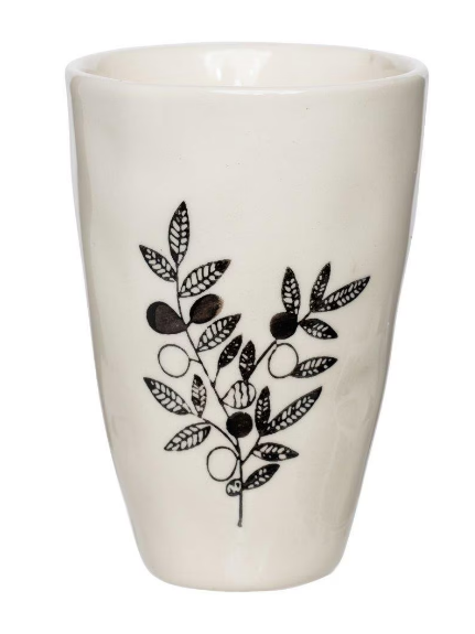 Black and White Leafy Branch Mug