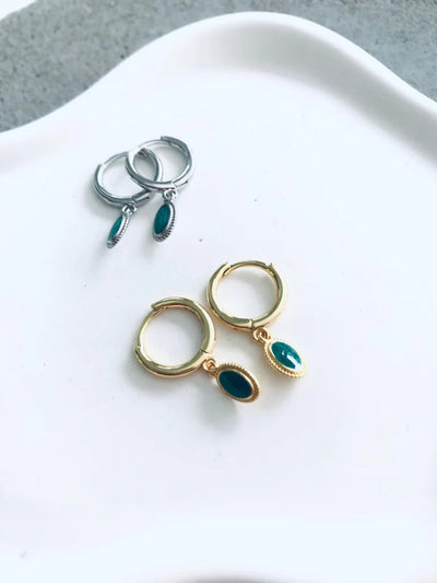 Twigg Emerald Huggie Sleeper Earrings