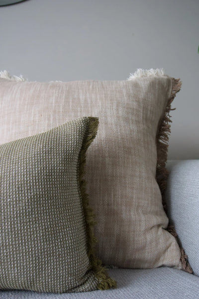 Breakfast Waffle Cushion with Fringe 30 x 60cm