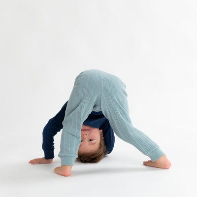 Woolbabe Organic Cotton/Merino Relaxed Pants - Tide Marl