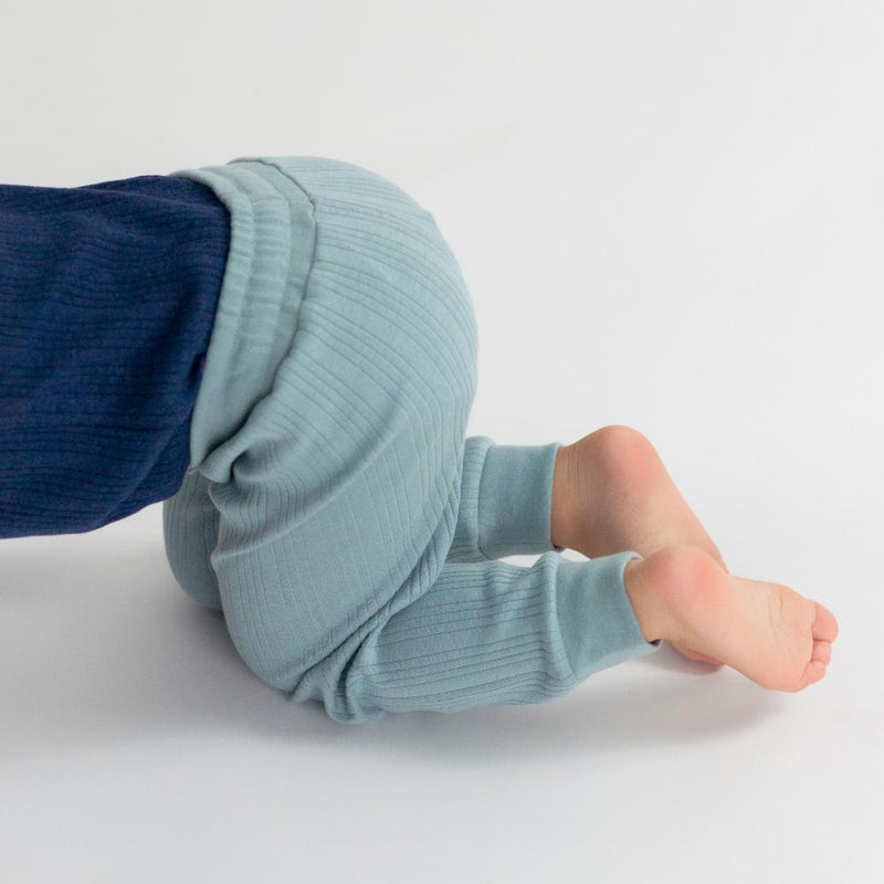 Woolbabe Organic Cotton/Merino Relaxed Pants - Tide Marl