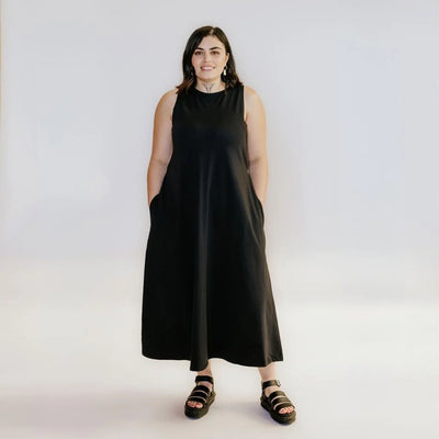 Moke Gussie Womens Cotton Tank Dress - Black