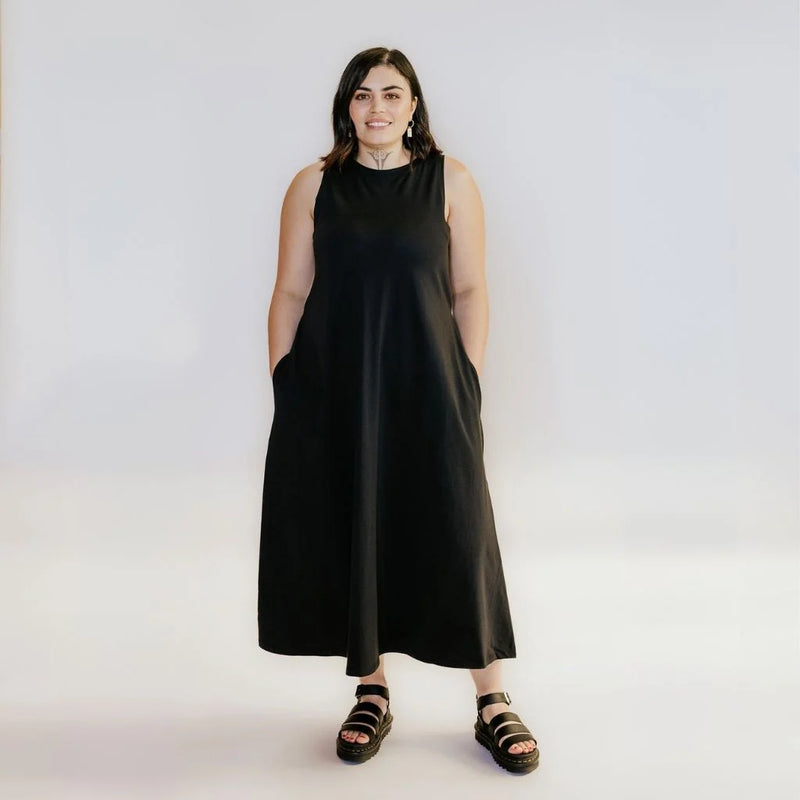 Moke Gussie Womens Cotton Tank Dress - Black