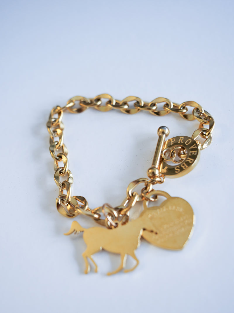 Twigg Stainless Steel Bracelet - Horse and Heart