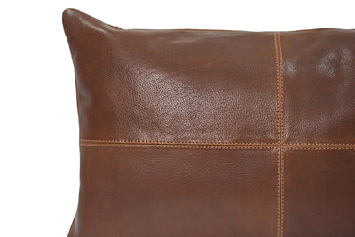 Havana Leather Cushion - Cognac