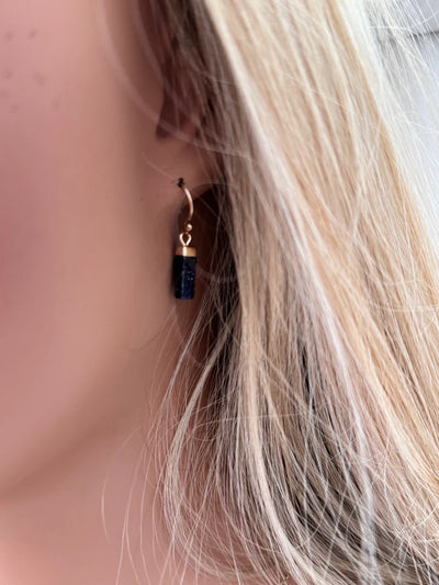 Twigg Iron Blue Sandstone Mineral Droplet Earrings