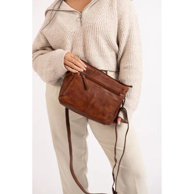 Greenwood Leather Shoulder Bag - June - Cognac