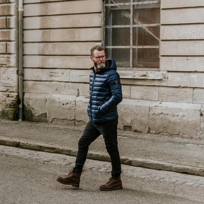 Moke Jimmy Mens Packable Down Jacket - Navy