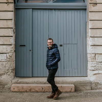 Moke Jimmy Mens Packable Down Jacket - Navy