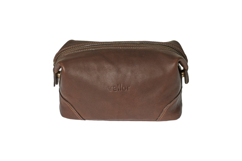 Jackson Leather Washbag - Cognac