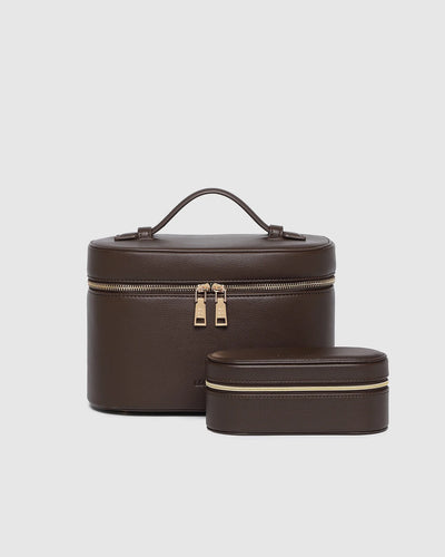 Louenhide Juliette and Charlee Cosmetic Case Set - Chocolate