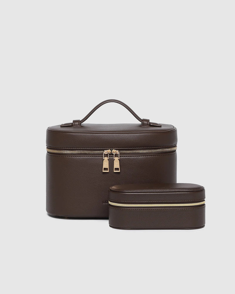 Louenhide Juliette and Charlee Cosmetic Case Set - Chocolate