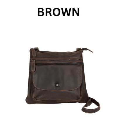 Greenwood Rotorua Leather Shoulder Bag - Brown