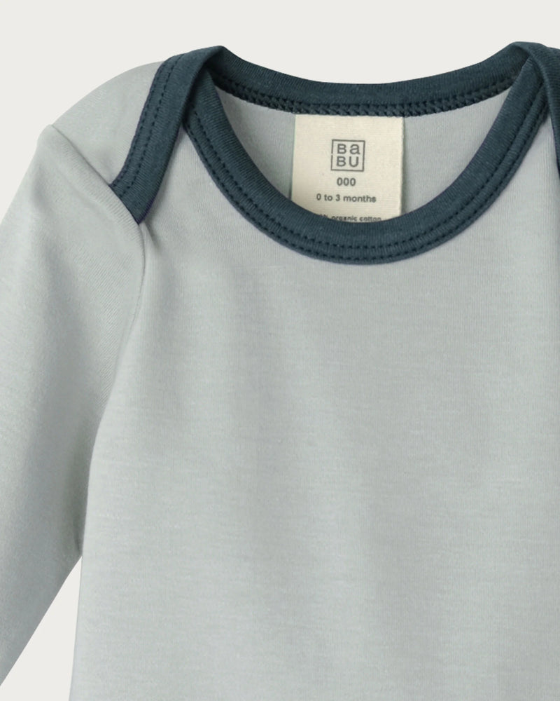 Babu Long Sleeve Bodysuit - Sky Contrast
