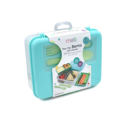 Melii 2 Tier Bento Box - Blue and Mint