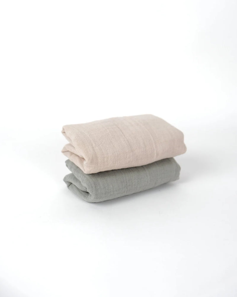 Babu Muslin Burp Cloth - 2 Pack - Sage