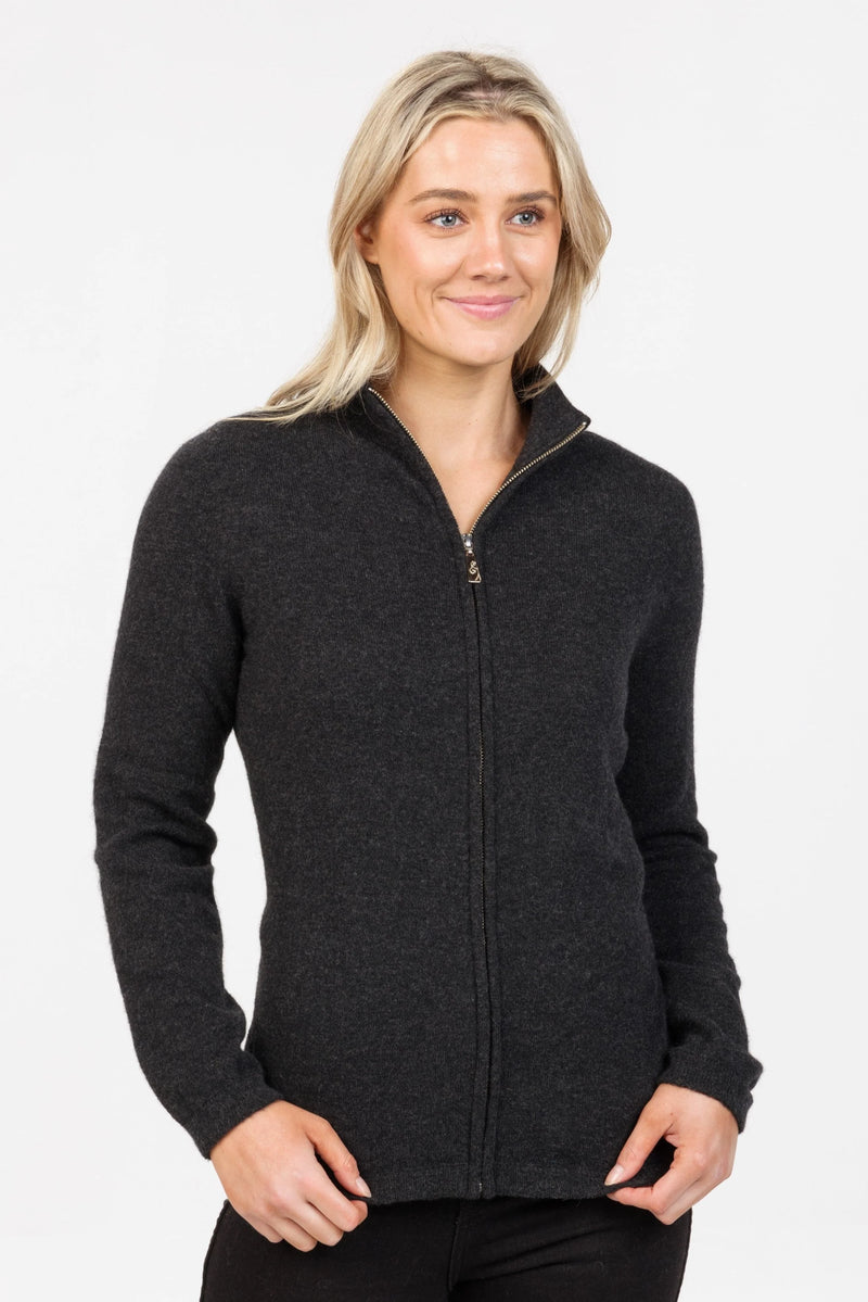 Lothlorian Possum Merino Plain Zip Cardigan