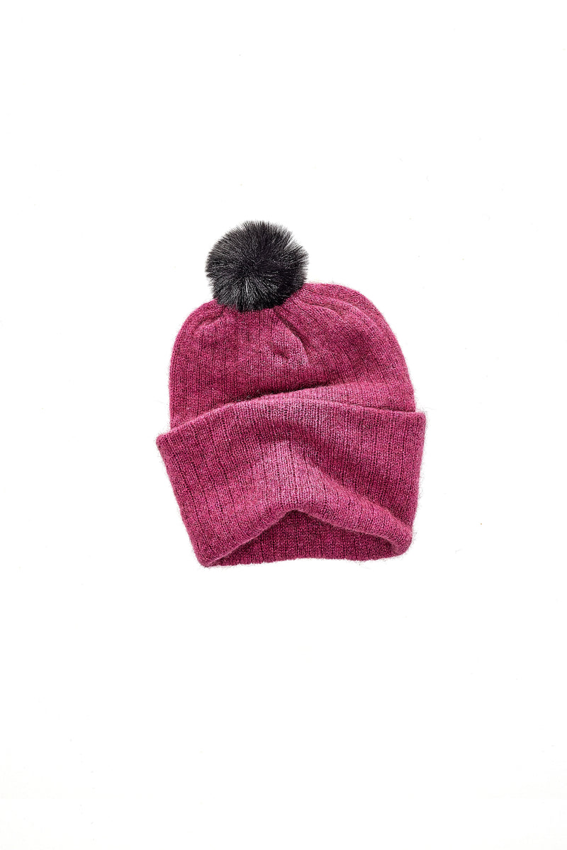 Childs Possum Pom Pom Beanie - Pink