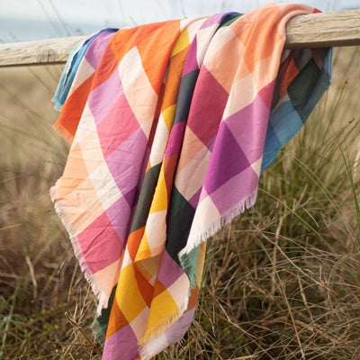 One Hour North - Beach Sarong - Rainbow Gingham