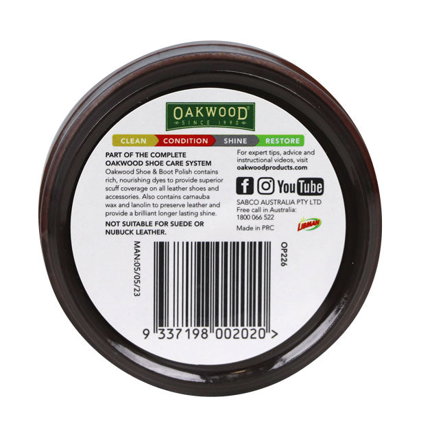 Oakwood Shoe and Boot Polish - Brown 65g