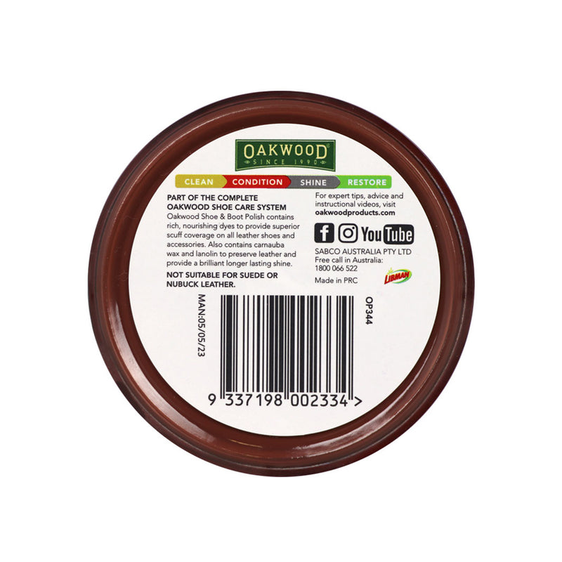 Oakwood Shoe and Boot Polish - Mid Tan 65g