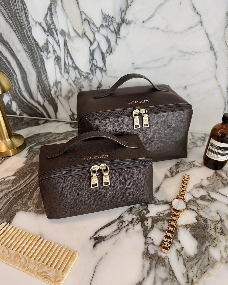 Louenhide Orion Ellis Cosmetic Bag Set - Chocolate