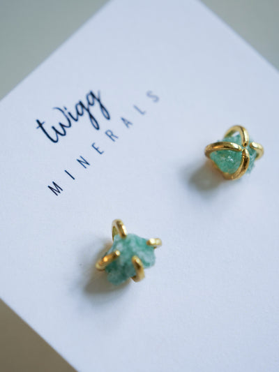 Twigg Mineral Stud Earrings - Green Fluorite
