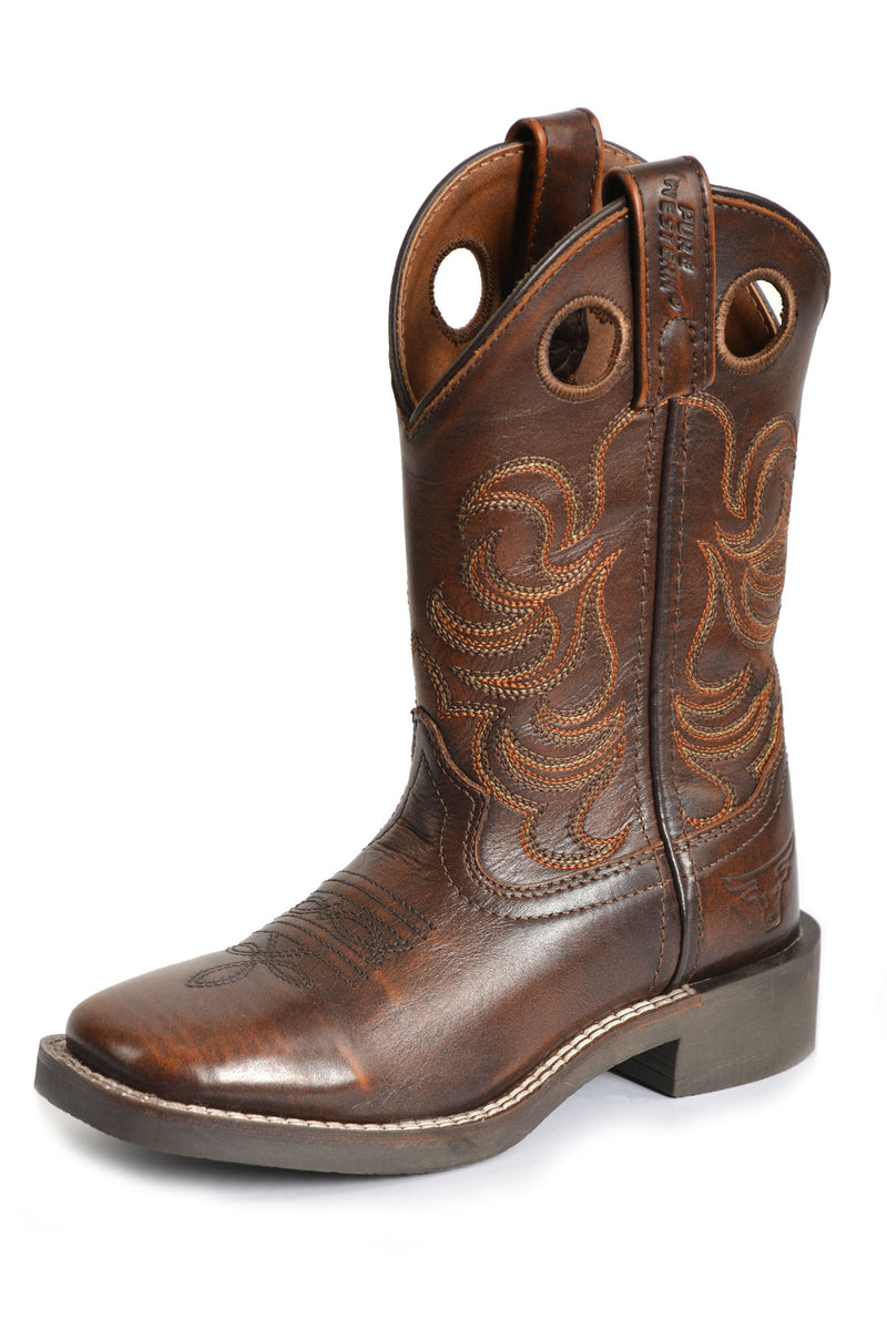 Pure Western Kids Western Ryder Boot - Antique Brown