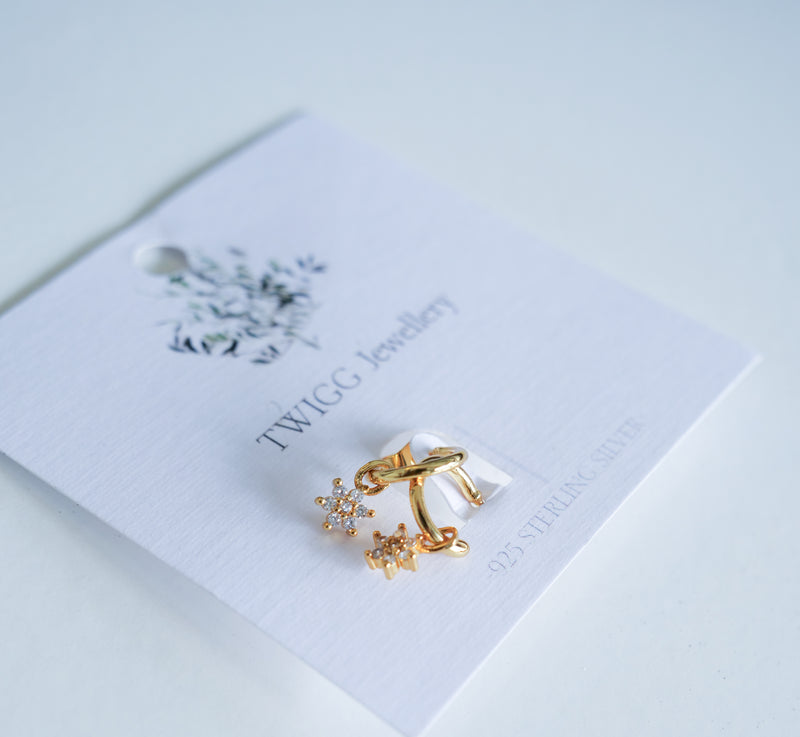 Twigg Petite Daisy Stud Hoops Earrings