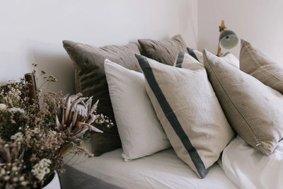 Mason Bee Velvet Cushion - 60 x 60cm - Olive Green