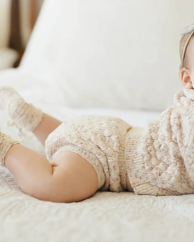 Quincy Mae - Bubble Knit Cardigan - Natural Confetti