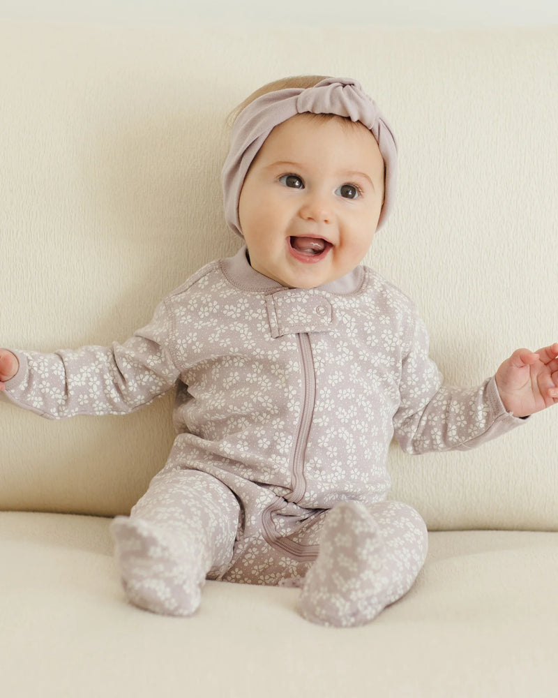Quincy Mae - Zip Long Sleeve Sleeper Footie - Lavender Ditsy